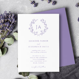 Invitación Boda Monograma de Lavender