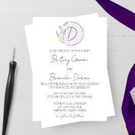 Invitación Boda Monograma de Lavender