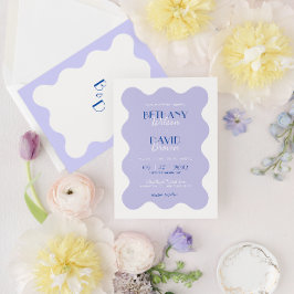 Invitación Boda monograma de ondulación de ondulación de ondu