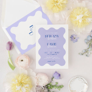 Invitación Boda monograma de ondulación de ondulación de ondu