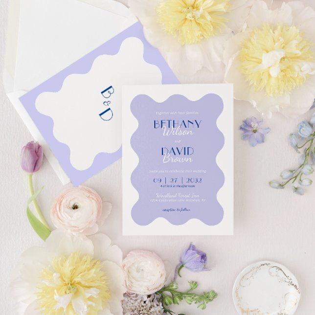 Invitación Boda monograma de ondulación de ondulación de ondu (Subido por el creador)