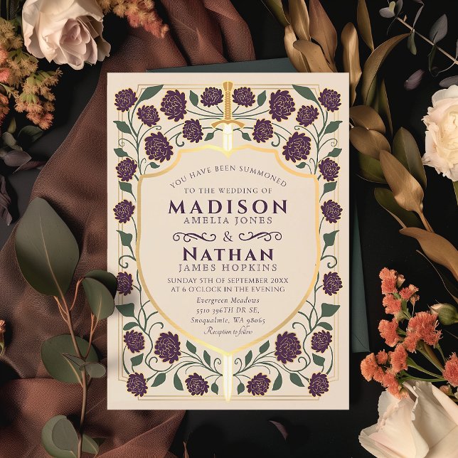 Invitación Boda Monograma de Sword & Shield Fantasy Medieval (Subido por el creador)