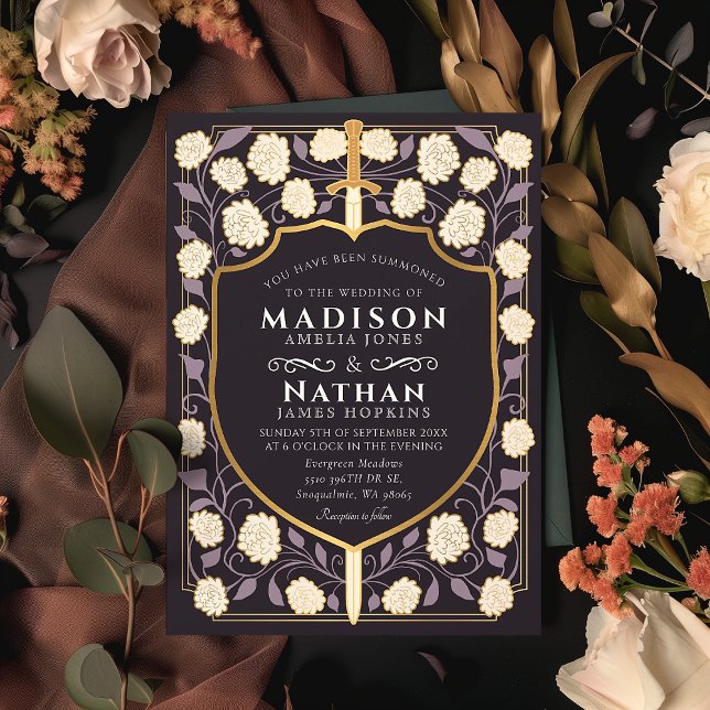 Invitación Boda Monograma de Sword & Shield Fantasy Medieval (Subido por el creador)