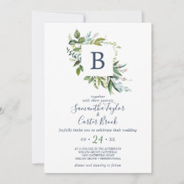 Invitación Boda Monograma de Verdor de Verano