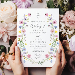 Invitación Boda Monograma del Boho Garden silvestre