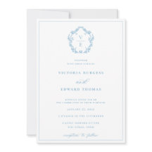 Boda Monograma del Escudo azul del cielo azul