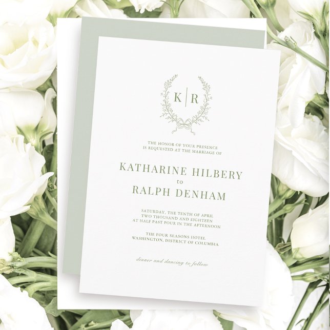 Invitación Boda monograma del Escudo de la cinta de opciones  (Subido por el creador)