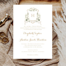 Boda Monograma del Escudo de la vegetación de la h