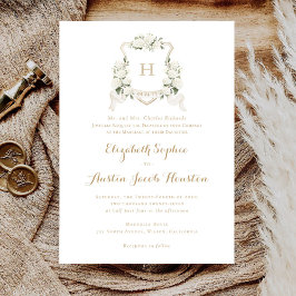Invitación Boda Monograma del Escudo de la vegetación de la h