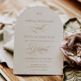 Invitación Boda Monograma Editorial Marfil