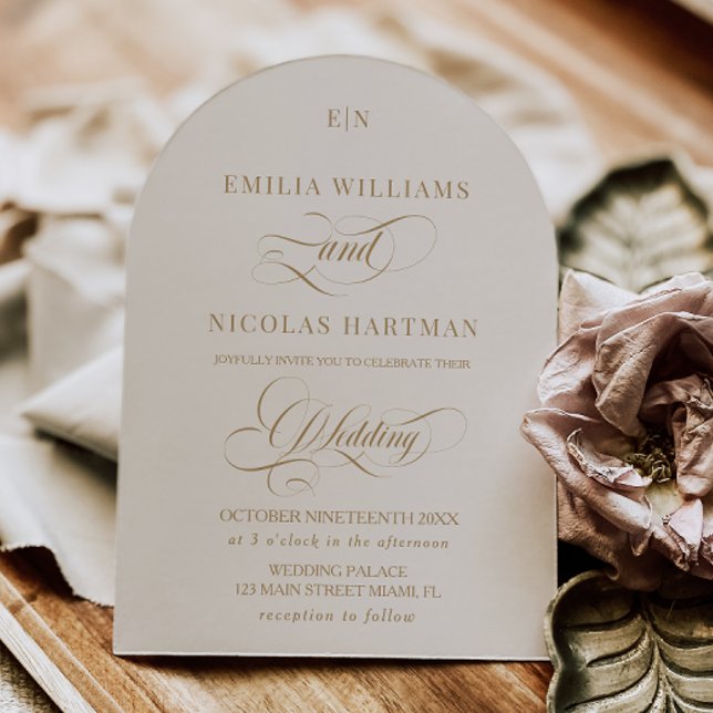 Invitación Boda Monograma Editorial Marfil (Subido por el creador)