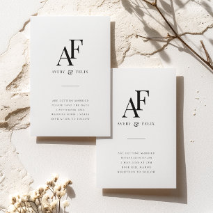 Invitación Boda Monograma Elegante Minimalista simple