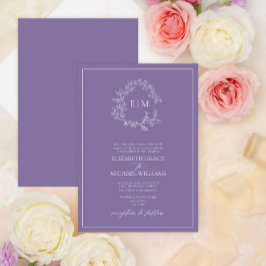 Invitación Boda Monograma Escudo de lavanda formal