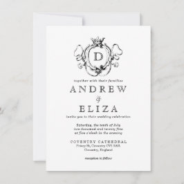 Invitación Boda Monograma Escudo Real Formal