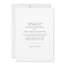Boda Monograma Foto Blanco Negro Simple Chic