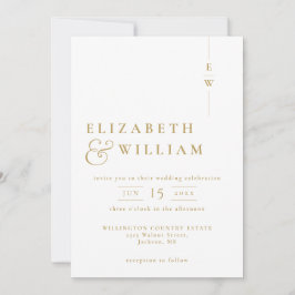 Invitación Boda Monograma Minimalista Moderno Todo En Uno Dor