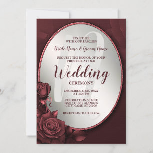 Invitación Boda Monograma Roisas Rojas Rojas Flores