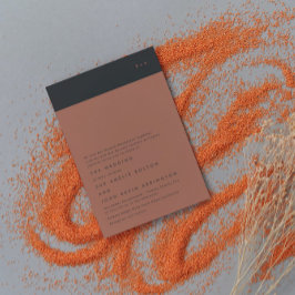 Invitación Boda monograma simple de banda negra moderna