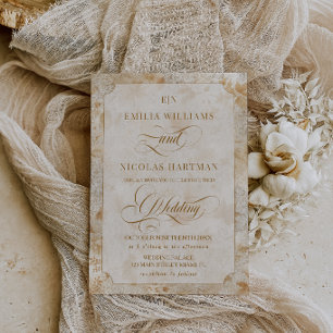Invitación Boda Monograma Terracota Neutral Old Money