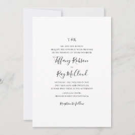 Invitación Boda monograma tradicional simple y elegante