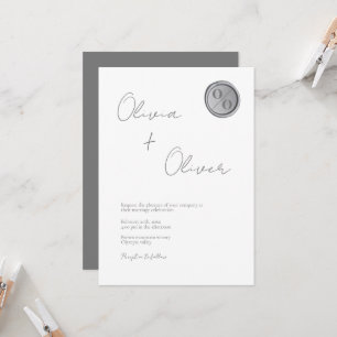 Invitación Boda monograma único de sellado de cera de plata g