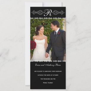 Invitación Boda monogramada romántica