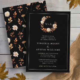 Invitación Boda Monogramado Black Fall