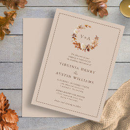 Invitación Boda Monogramado de otoño