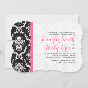 Invitación Boda Monogramado Elegante Blanco y Negro