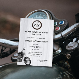 Invitación Boda Monogramado Moderno de Motocicleta Adventure