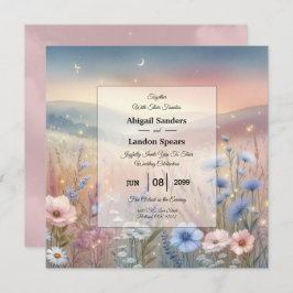 Invitación Boda Moonlit Wildflower Whispers