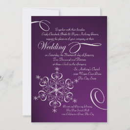 Invitación Boda Morada de Invierno de Snowflake