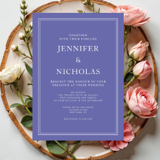 Invitación Boda Morada Formal Elegante Moderna