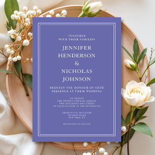 Invitación Boda Morada Lavanda Formal Elegante Moderna