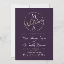 Boda Morada Monograma