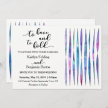 Boda morado blanco moderno, rosa y azul acuarela