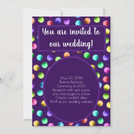Invitación Boda morado con puntas de polka