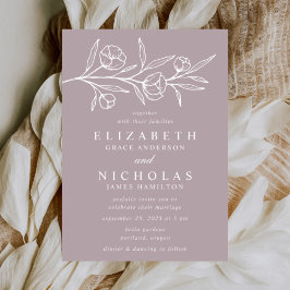 Invitación Boda morado con sabor a harina escarpado