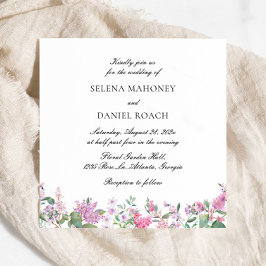 Invitación Boda morado de color de agua