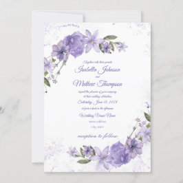 Invitación Boda morado floral