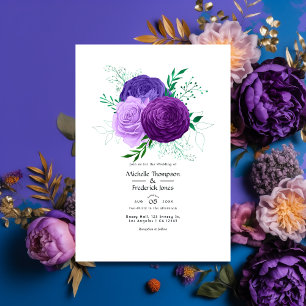 Invitación Boda morado floral