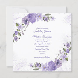 Invitación Boda morado floral