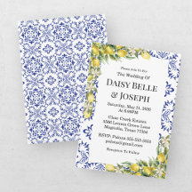 Boda Mosaico Azul Limón Mediterráneo Moderno