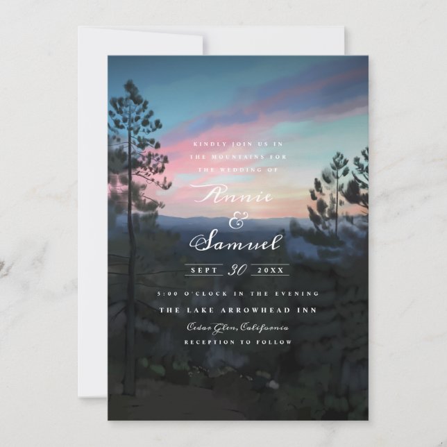 Invitación Boda Mountain Getaway (Anverso)