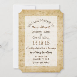 Invitación Boda musical de hoja de cosecha
