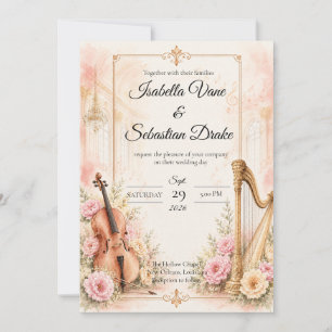Invitación Boda Musical Elegante Boda