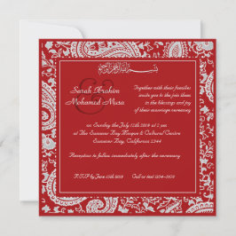 Invitación boda musulmán autóctono rojo y blanco