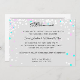 Invitación Boda musulmán del confeti blanco