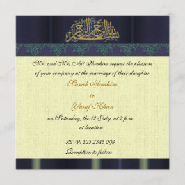 Invitación Boda musulmán del damasco azul