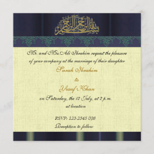 Invitación Boda musulmán del damasco azul